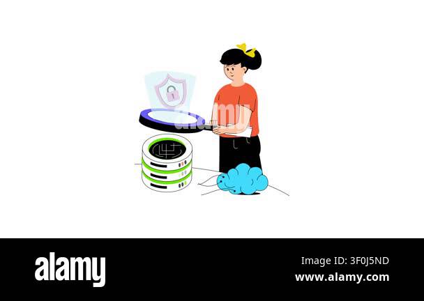 Take a look at this creatively designed server protection animated flat ...