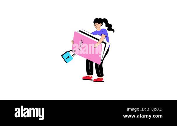 Data protection, unauthorized access, data security animated flat ...