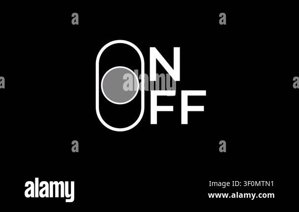 A toggle switch icon displaying ON and OFF text states representing a ...