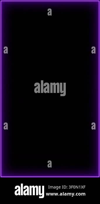 Purple neon light vertical border frame animation loop on black ...