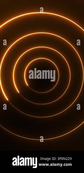 Creative Loading Animations Glowing orange concentric circles and digital loading animation loop on ...
