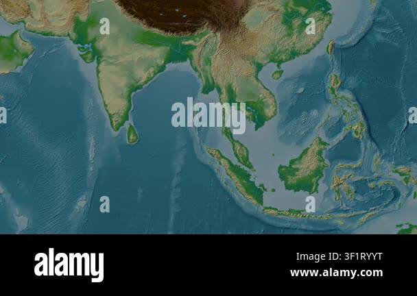 Andaman (Burma) Sea. Location diagram on a colored elevation map in the ...