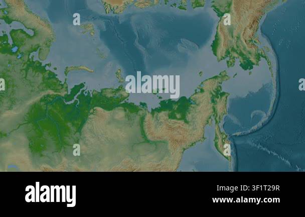 Laptev Sea. Location diagram on a colored elevation map in the ...