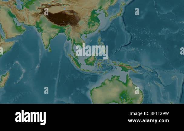 South China and Easter Archipelagic Seas. Location diagram on a colored ...