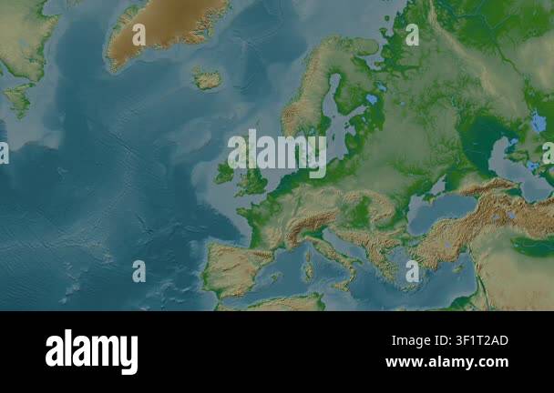 North Sea. Location diagram on a colored elevation map in the Patterson ...
