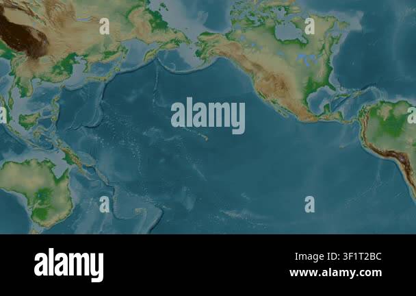 North Pacific Ocean excluding sub-basins. Location diagram on a colored ...