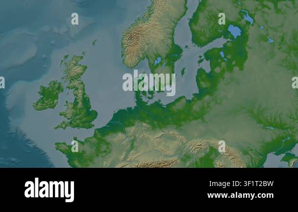 Kattegat. Location diagram on a colored elevation map in the Patterson ...