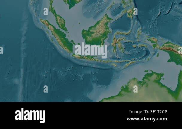 Java Sea. Location diagram on a colored elevation map in the Patterson ...