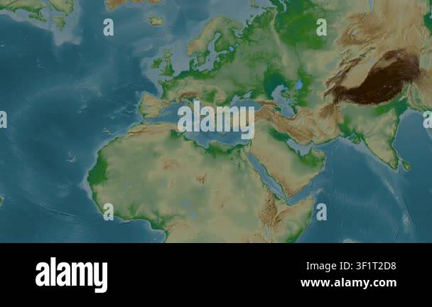 Mediterranean Sea - Eastern Basin. Location diagram on a colored ...