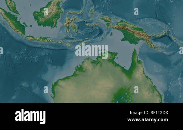 Timor Sea. Location diagram on a colored elevation map in the Patterson ...