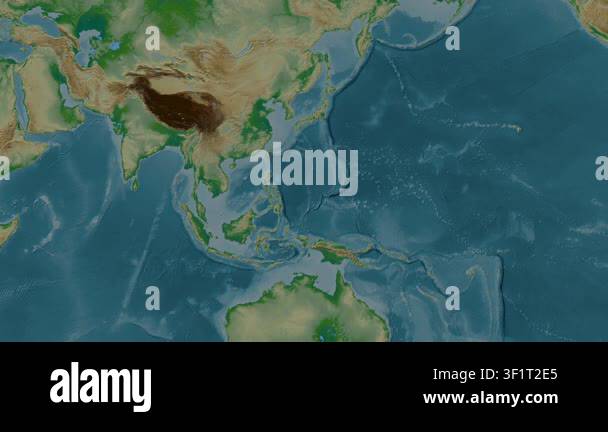 Philippine Sea. Location diagram on a colored elevation map in the ...