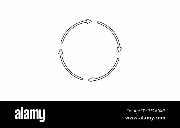 Circular Arrows Cycle Icon. Continuous Process, Recycling, And Workflow ...