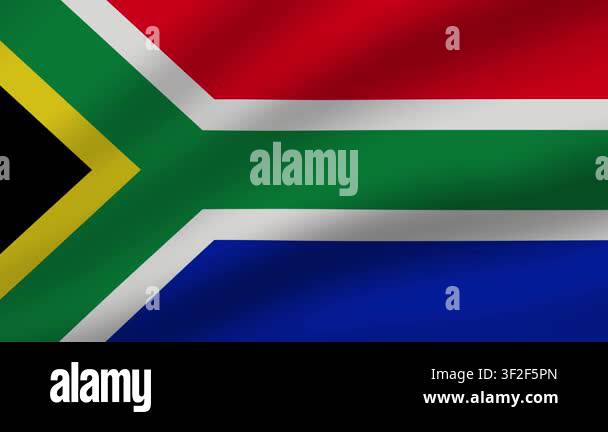 South Africa Waving National Flag Background Looping Animation Stock South Africa Waving National Flag Background Looping Animation Stock