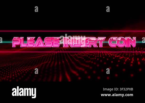 Video Game Text Animation Over Glowing Red Digital Background Gaming video-game-text-animation-over-glowing-red-digital-background-gaming