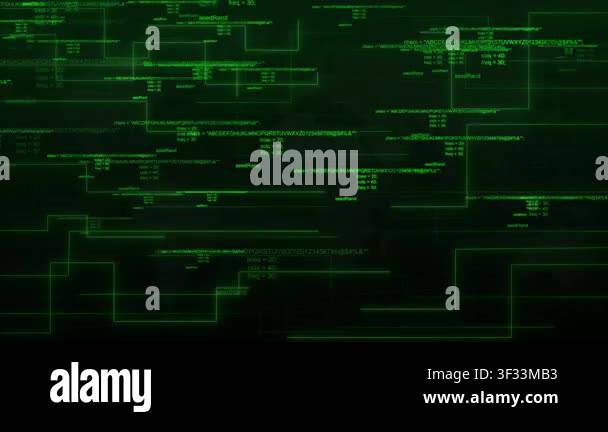 Text Coding Informational Text Green digital code matrix with random binary character streams ...