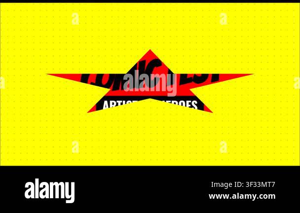 yellow and black color vector illustration with star Stock Video ...