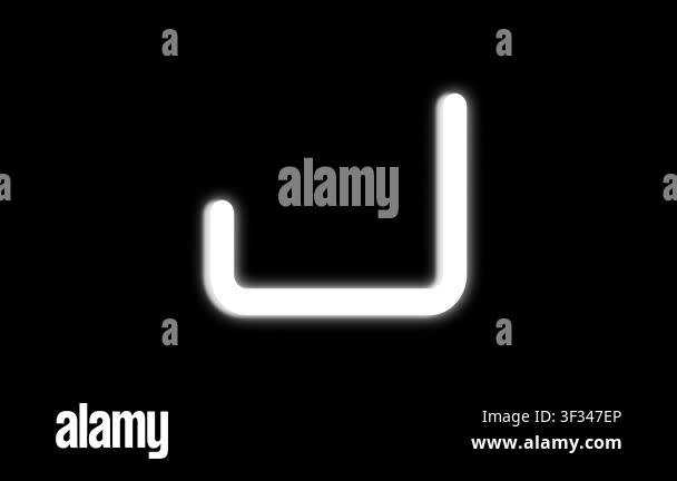Glowing White Outward Arrow Icon with Neon Outline on Black Background ...