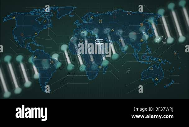 Mathematics problems on green background with world map and data ...
