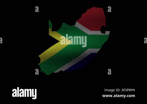 Seamless Loop Animation Of The South Africa Map Filled With The 