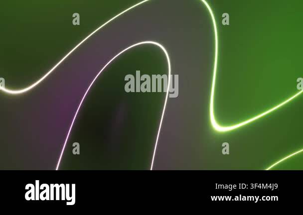 Glowing neon light abstract design elements on dark background Stock ...