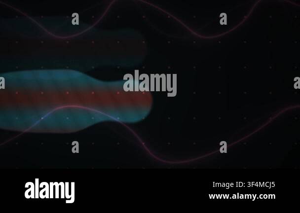 Glowing blue and red oval shapes on black background with white space ...