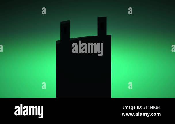 A black silhouette of a rectangular object with two small protrusions ...