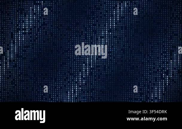 Binary code cascading on dark digital background vertical scroll ...