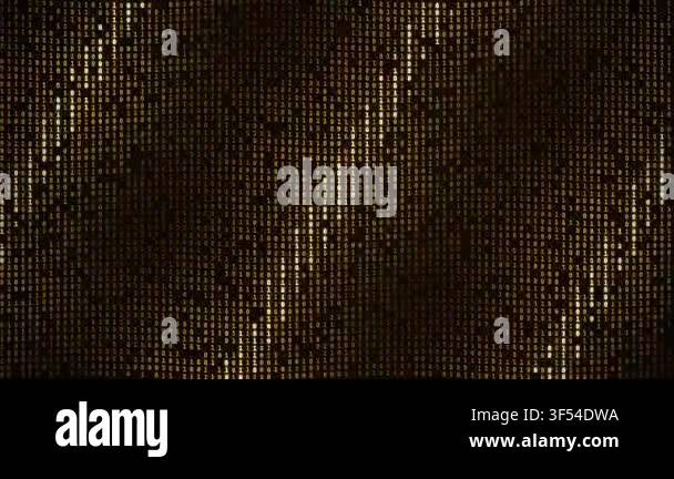 Binary code falling on abstract digital background with vertical motion ...