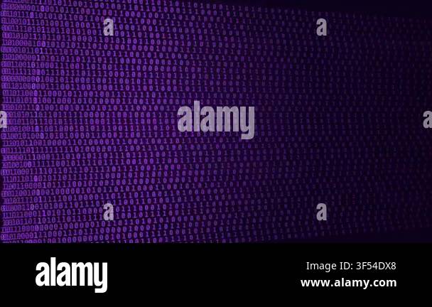 Binary code scrolling on dark digital background with motion blur ...