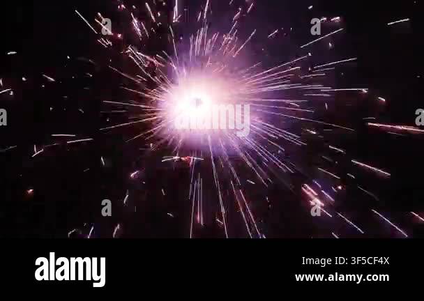 Spectacular Diwali Fireworks Burst Creating Brilliant Light Against