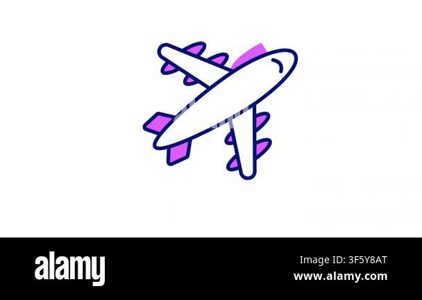 An amazing icon animation of airplane, beautiful vector of flight Stock ...