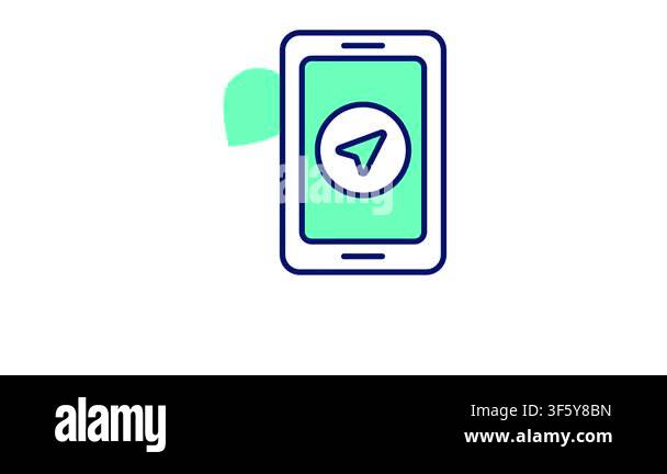Navigation arrow inside mobile icon animation of mobile navigation ...