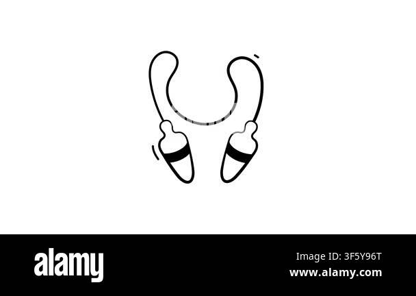 A skipping rope animated icon representing fitness, sports, and playful ...