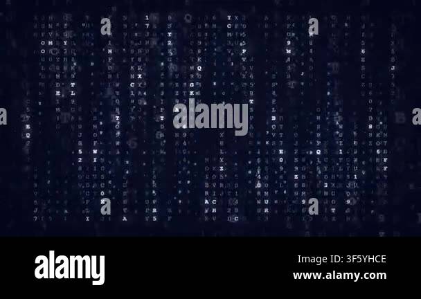 Abstract digital background with falling characters and numbers ...
