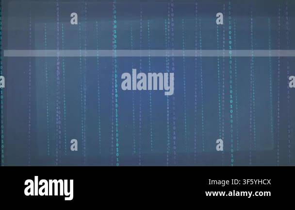 Abstract Digital Background with Falling Binary Code Streams in Deep ...