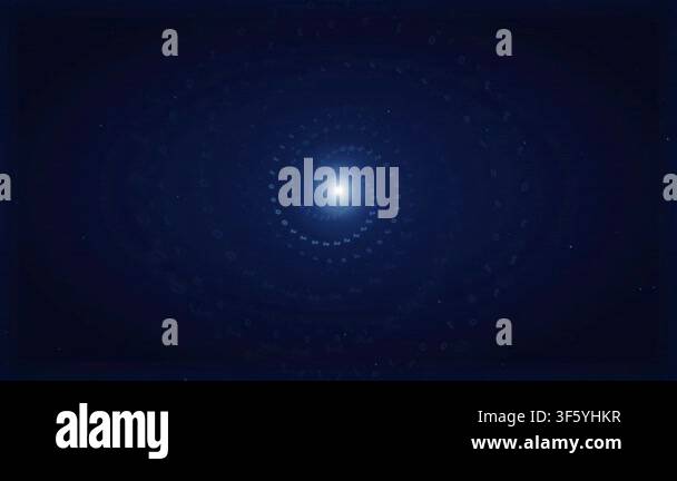 Abstract Digital Data Spiral with Binary Code Rotating in Deep Blue ...