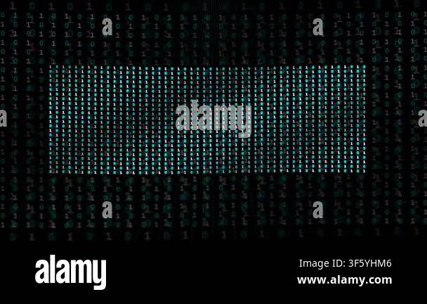 Abstract Digital Binary Code Background with Glowing Blue Data Stream ...