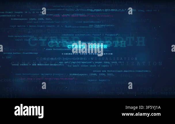 Abstract digital background with lines of code and glowing particles ...