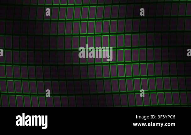Glowing green grid pattern on dark background with purple accents Stock ...