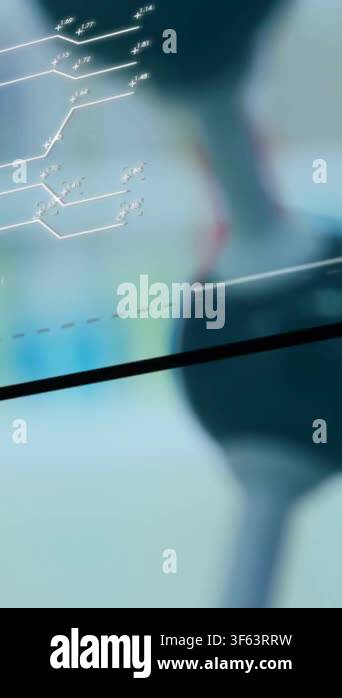 Vertical video: Camera pulling focus, revealing tube rack in lab while ...