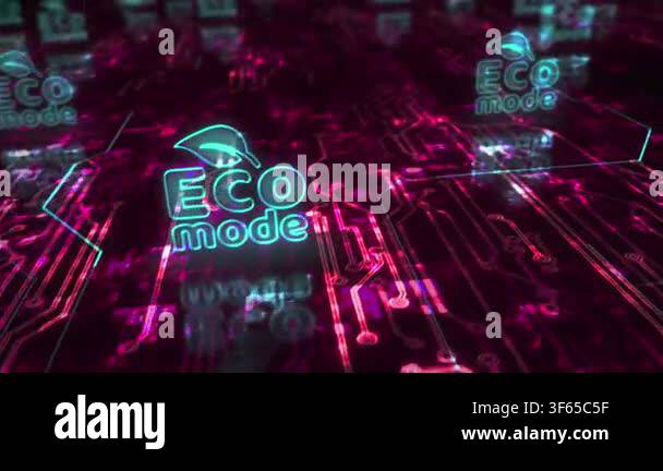 Eco mode and ecology friendly symbol abstract cyber concept. Digital ...