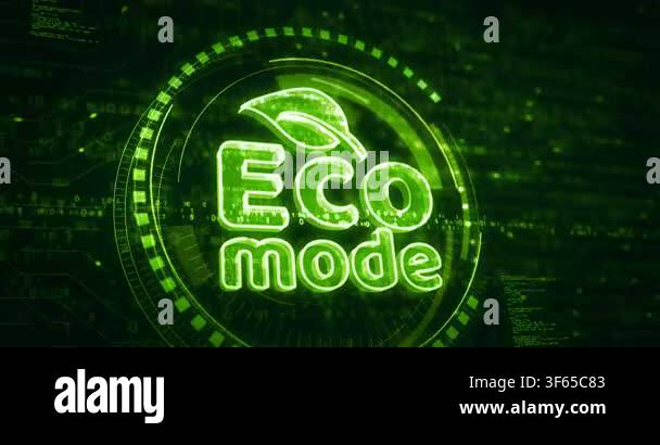Eco mode and ecology friendly symbol digital concept. Cyber technology ...
