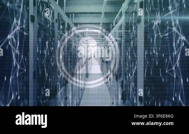 Animation of profile icon and network of connections against computer ...