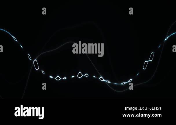 Glowing white infinity symbols connected in a wavy line on black ...