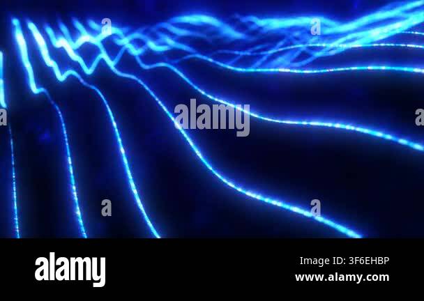 Blue energy glowing magic stripes waves lines high technology digital ...