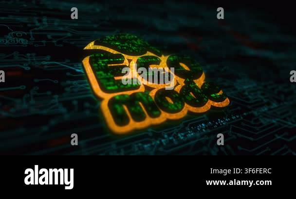 Eco mode and ecology friendly colored symbol concept. Network, cyber ...