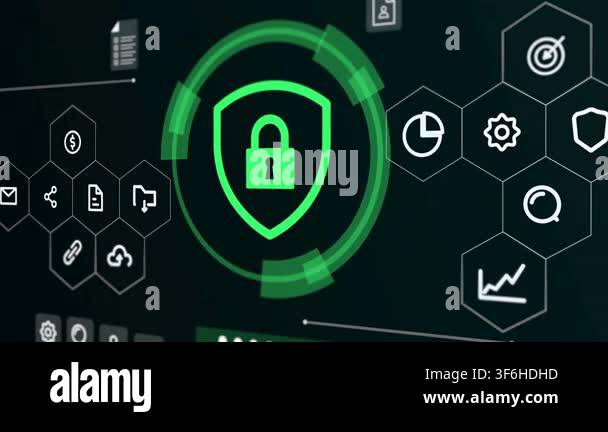 Modern Digital Security Shield With Various Technology Icons Connected ...