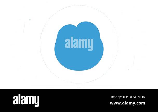 Minimalist blue abstract shape on white background. Features subtle ...