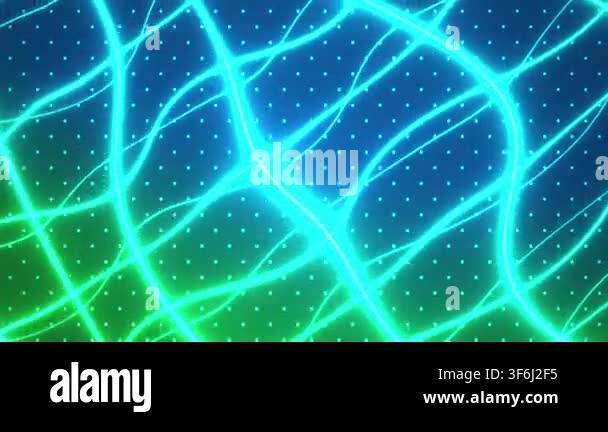 Glowing neon fractal light patterns on dark background with stars Stock ...