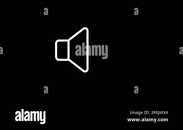 Animated speaker sound volume icon mute to high loop on green screen ...